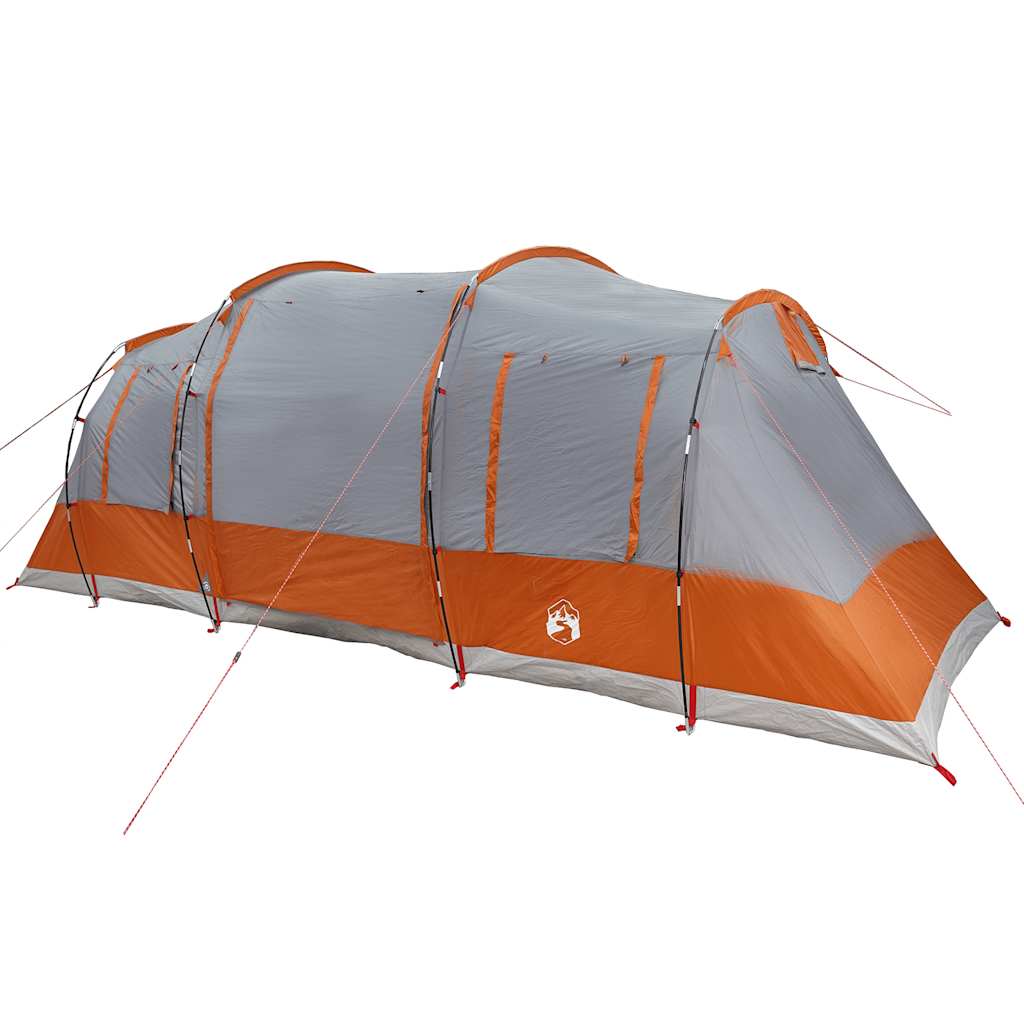 vidaXL Camping Tent Tunnel 4-Person Grey and Orange Waterproof 5
