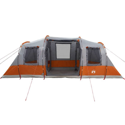 vidaXL Camping Tent Tunnel 4-Person Grey and Orange Waterproof 6