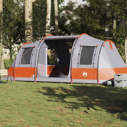 vidaXL Camping Tent Tunnel 4-Person Grey and Orange Waterproof 1