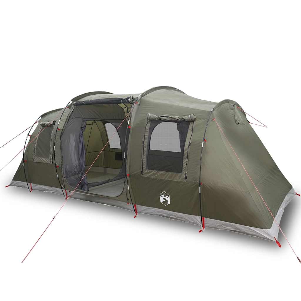 vidaXL Camping Tent Tunnel 4-Person Olive Green Waterproof 2