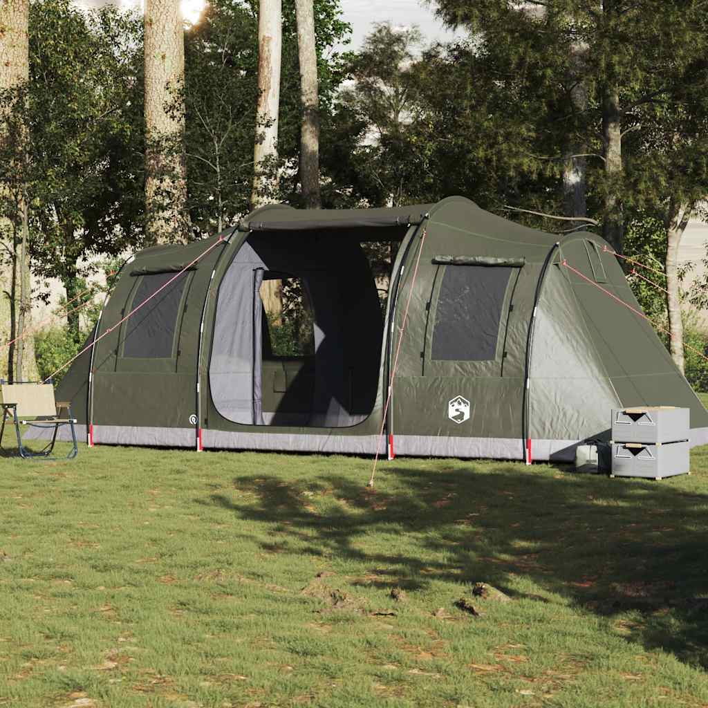 vidaXL Camping Tent Tunnel 4-Person Olive Green Waterproof 4