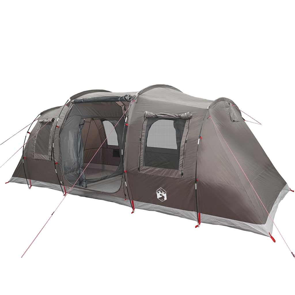 vidaXL Family Tent Tunnel 6-Person Brown Waterproof 5