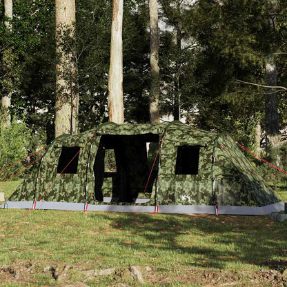 vidaXL Family Tent Tunnel 6-Person Camouflage Waterproof 1