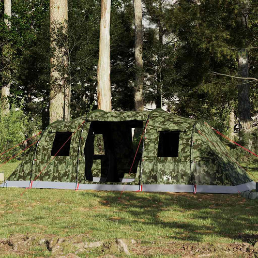 vidaXL Family Tent Tunnel 6-Person Camouflage Waterproof 1