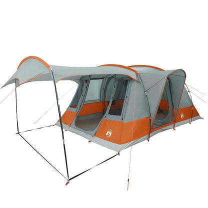 vidaXL Camping Tent Tunnel 5-Person Grey and Orange Waterproof 3
