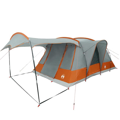 vidaXL Camping Tent Tunnel 5-Person Grey and Orange Waterproof 5