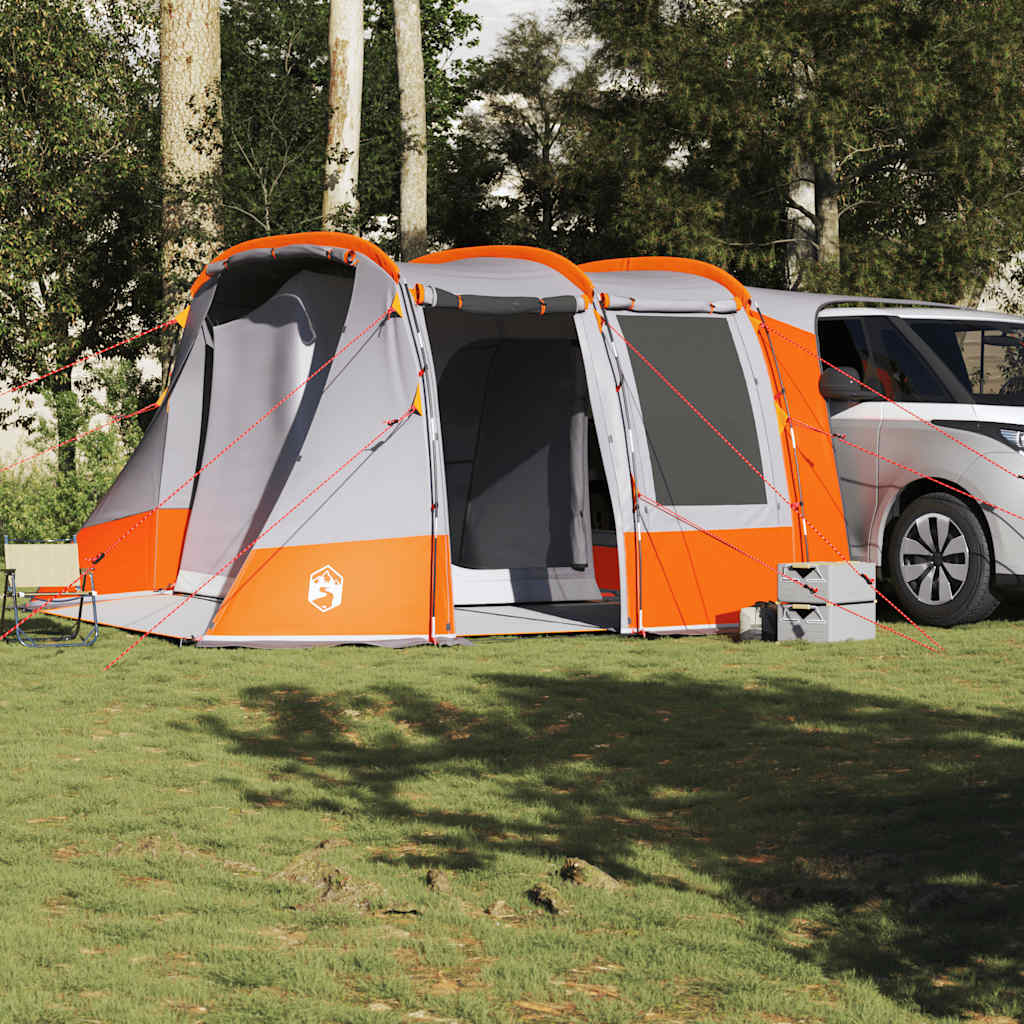 vidaXL Car Tent Grey and Orange Waterproof 3