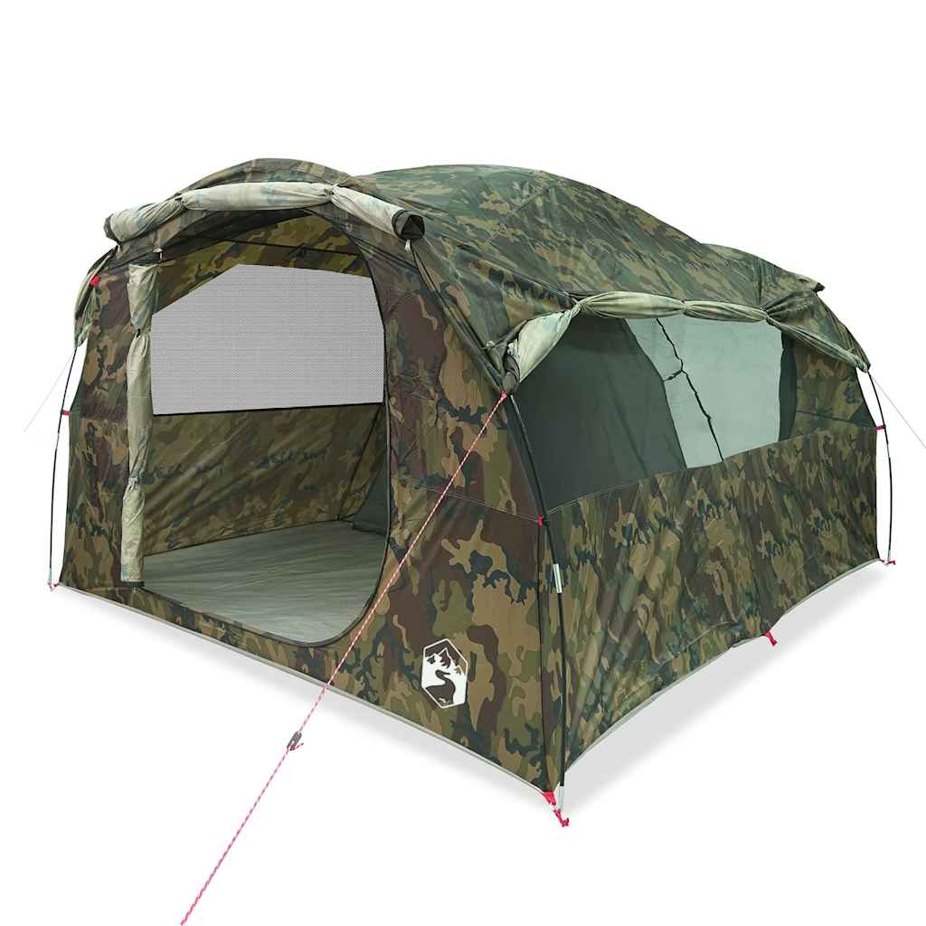 vidaXL Family Tent Tunnel 6-Person Camouflage Water-resistant 2