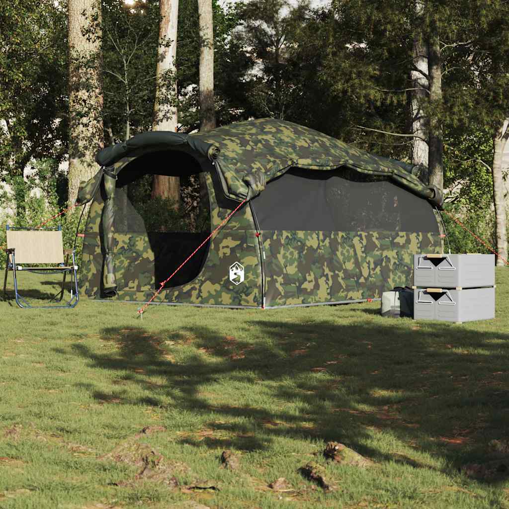 vidaXL Family Tent Tunnel 6-Person Camouflage Water-resistant 3
