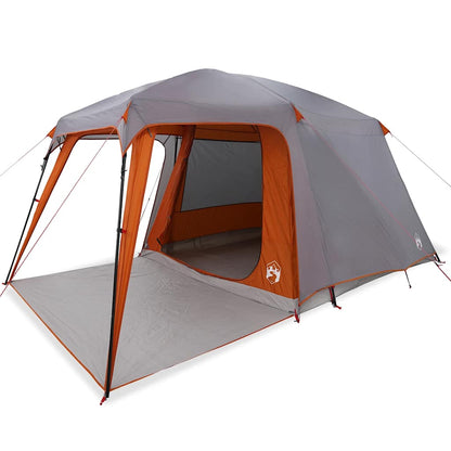 vidaXL Camping Tent with Porch Dome 5-Person Grey&Orange Waterproof 2