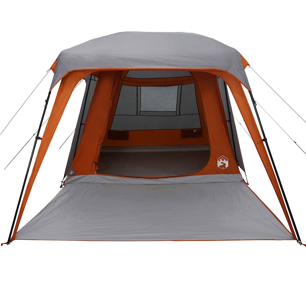 vidaXL Camping Tent with Porch Dome 5-Person Grey&Orange Waterproof 5