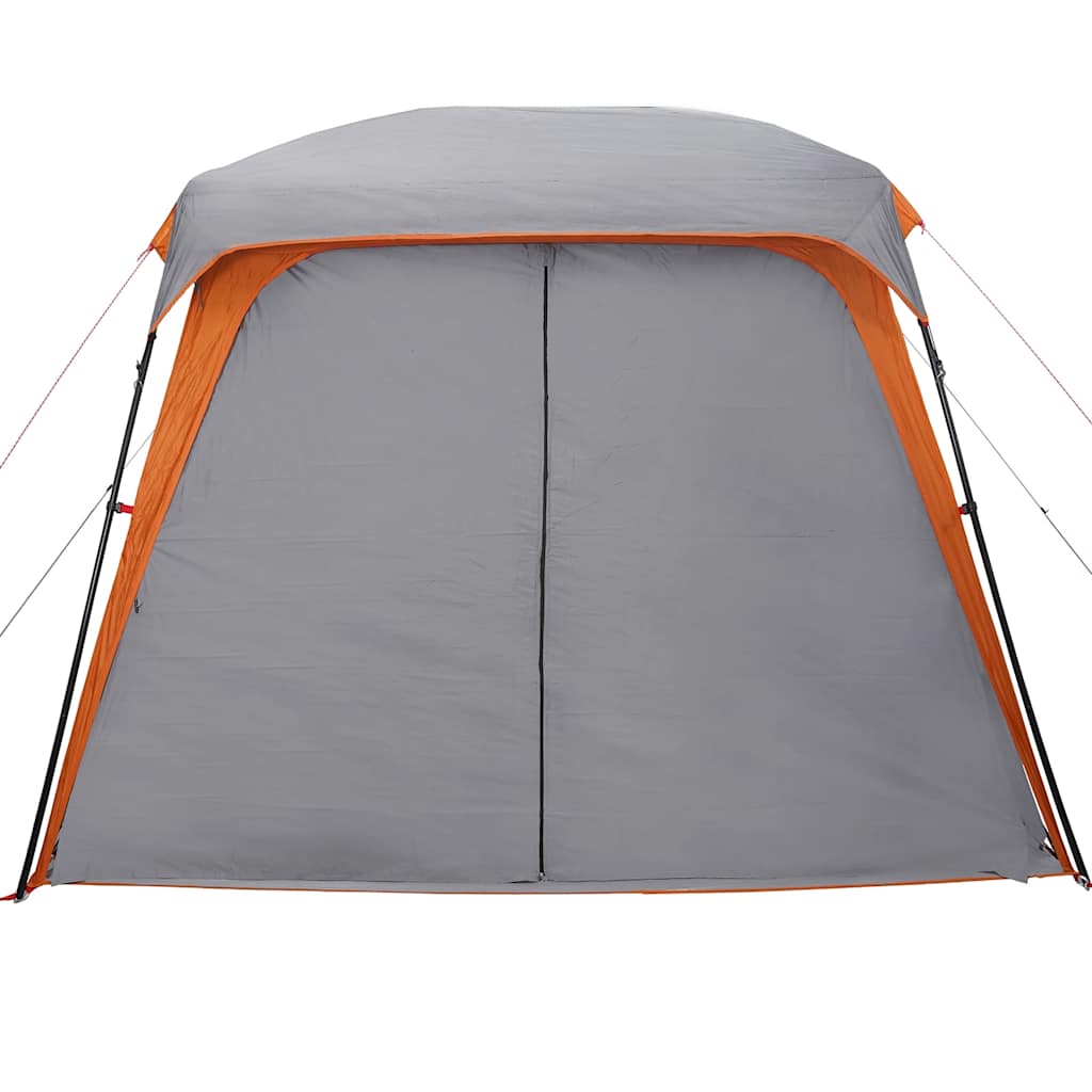 vidaXL Camping Tent with Porch Dome 5-Person Grey&Orange Waterproof 6