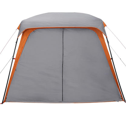 vidaXL Camping Tent with Porch Dome 5-Person Grey&Orange Waterproof 6