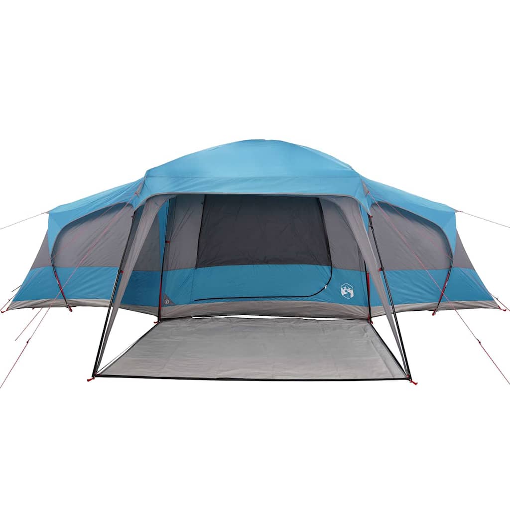 vidaXL Family Tent with Porch Dome 9-Person Blue Waterproof 6