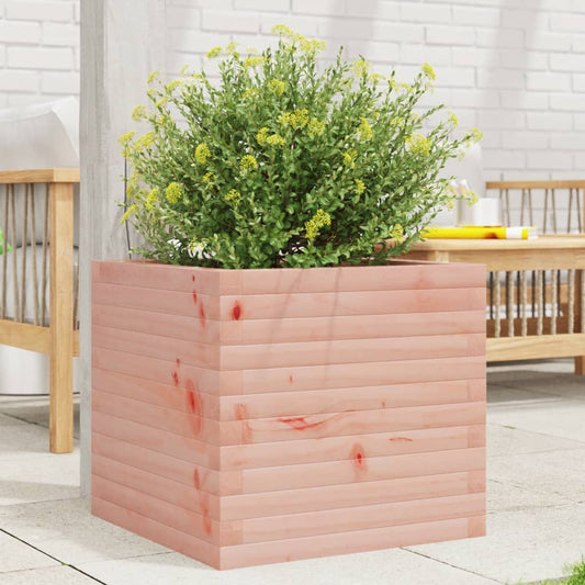 Garden Planter 50x50x45.5 cm Solid Wood Douglas Open Bottom Natural Douglas 50 cm 50 cm