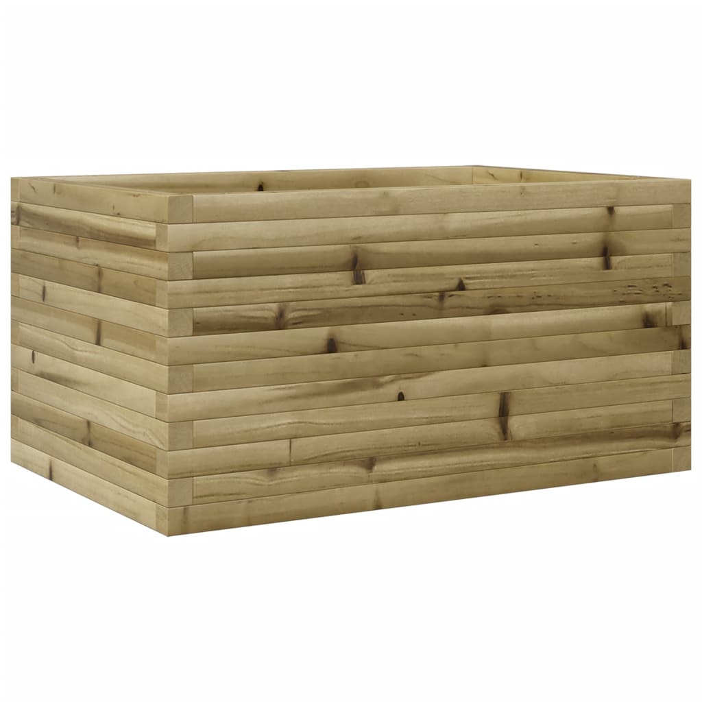 Garden Planter 50x50x45.5 cm Impregnated Wood Pine Open Bottom Natural Impregnated 90 cm 60 cm