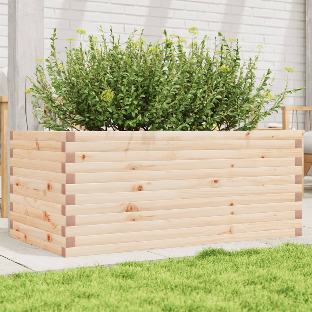 Garden Planter 50x50x45.5 cm Solid Wood Pine Open Bottom Natural Pine 110 cm 60 cm
