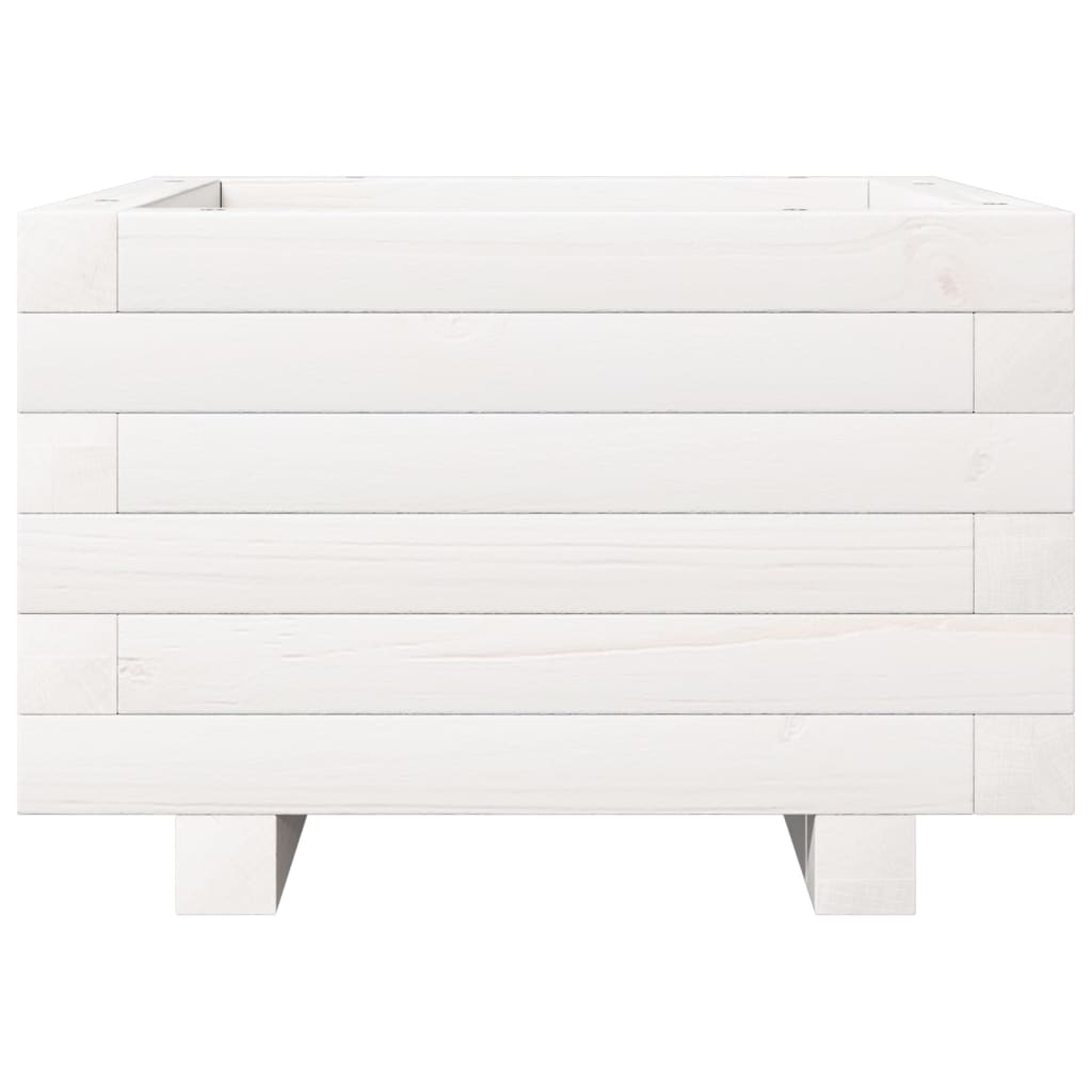 Garden Planter 40x40x26.5 cm Solid Wood Pine with Legs White 40 cm 40 cm
