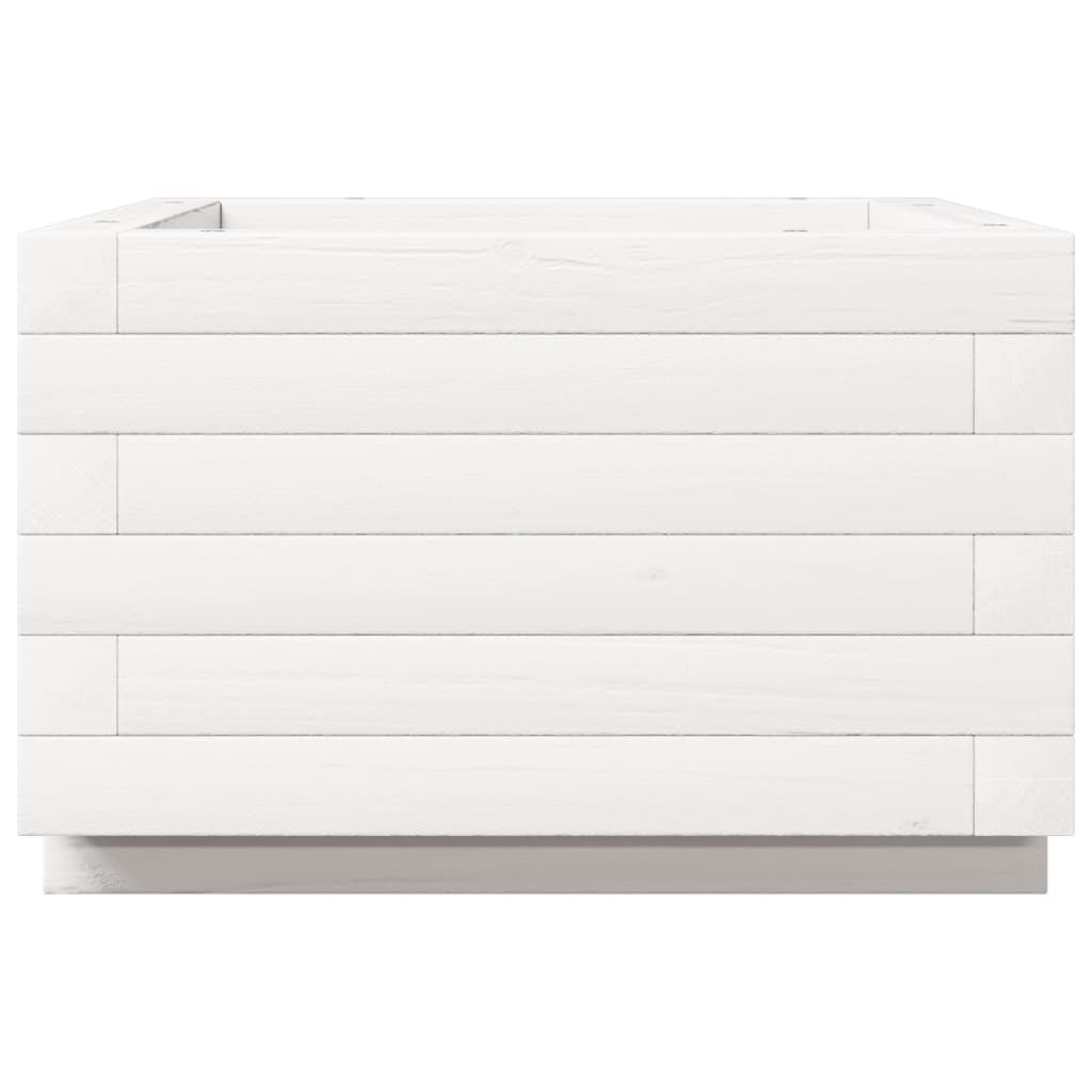 Garden Planter 40x40x26.5 cm Solid Wood Pine with Legs White 40 cm 40 cm