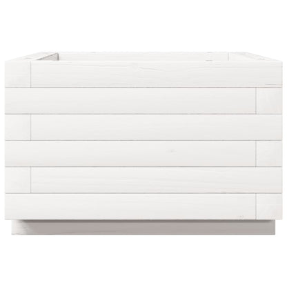 Garden Planter 40x40x26.5 cm Solid Wood Pine with Legs White 40 cm 40 cm