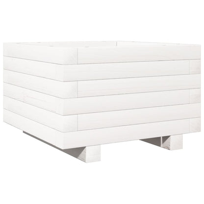Garden Planter 40x40x26.5 cm Solid Wood Pine with Legs White 40 cm 40 cm