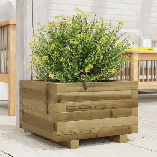 Garden Planter 40x40x26.5 cm Impregnated Wood Pine with Legs Natural Impregnated 40 cm 40 cm