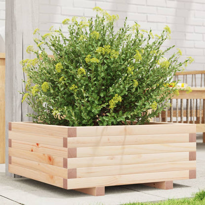 Garden Planter 40x40x26.5 cm Solid Wood Pine with Legs Natural Pine 60 cm