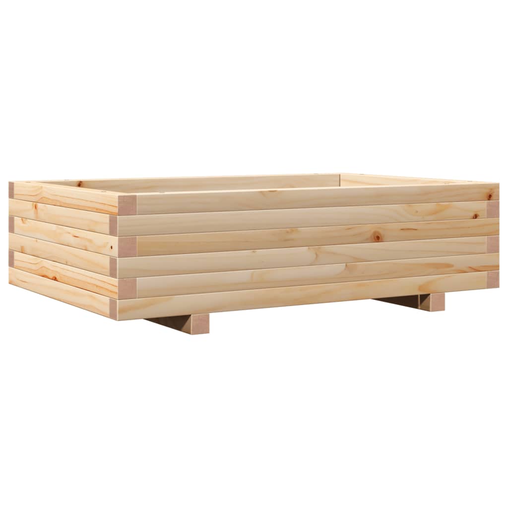 Garden Planter 40x40x26.5 cm Solid Wood Pine with Legs Natural Pine 90 cm