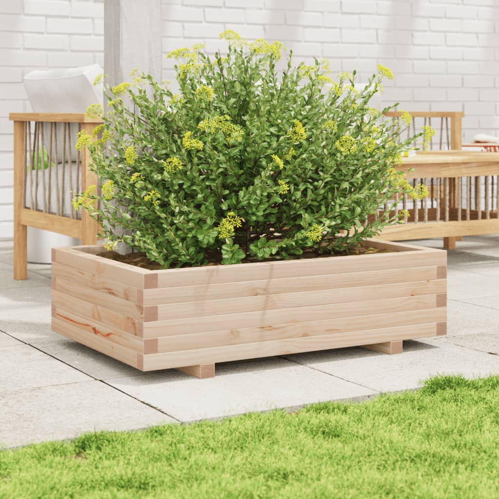 Garden Planter 40x40x26.5 cm Solid Wood Pine with Legs Natural Pine 90 cm