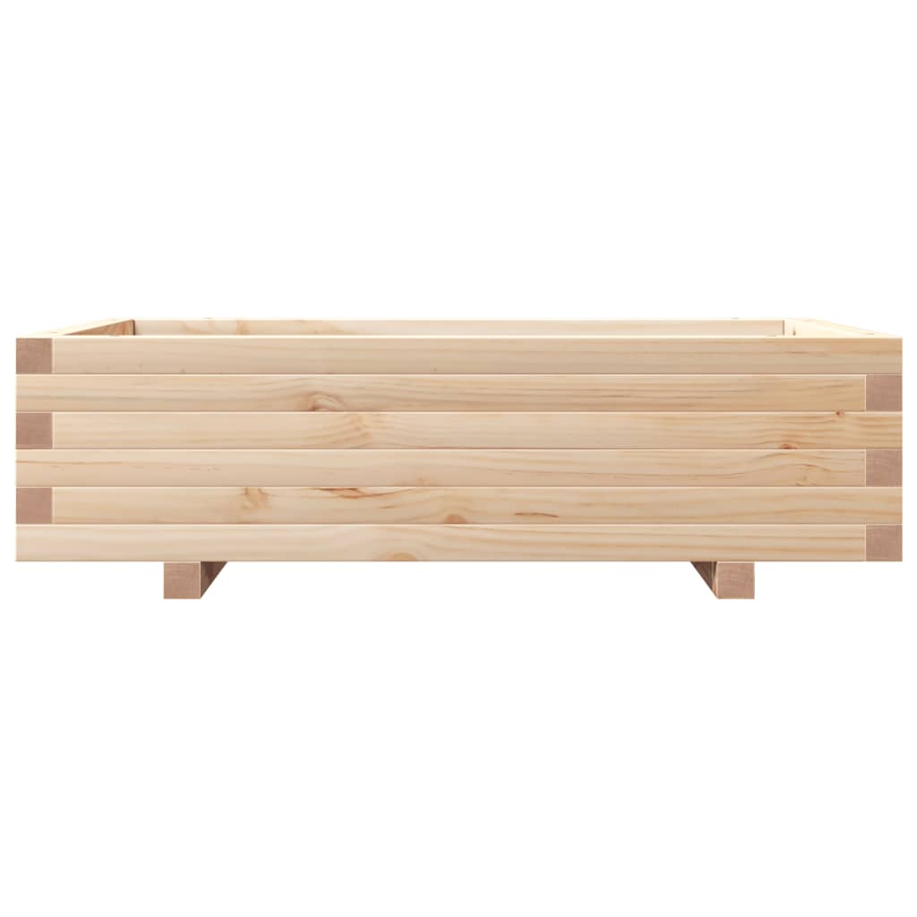 Garden Planter 40x40x26.5 cm Solid Wood Pine with Legs Natural Pine 90 cm