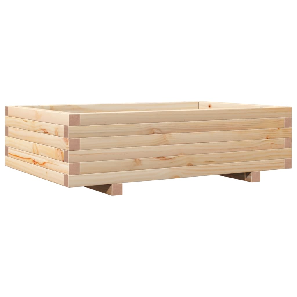 Garden Planter 40x40x26.5 cm Solid Wood Pine with Legs Natural Pine 90 cm