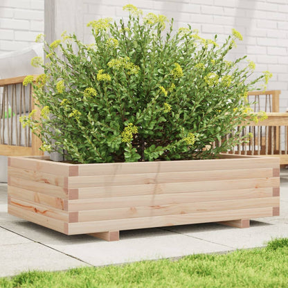 Garden Planter 40x40x26.5 cm Solid Wood Pine with Legs Natural Pine 90 cm