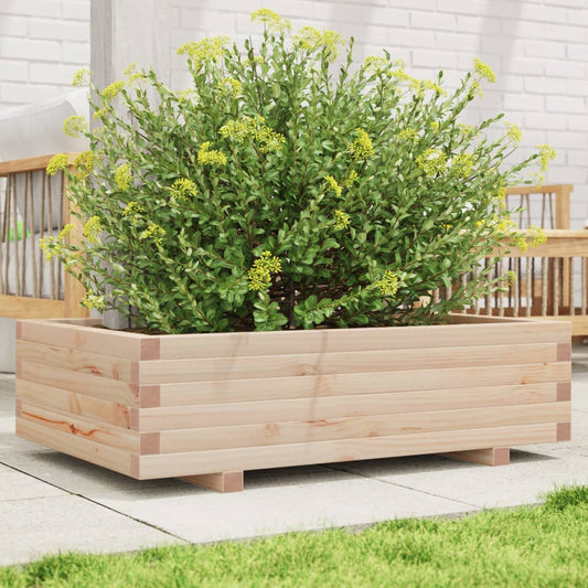 Garden Planter 40x40x26.5 cm Solid Wood Pine with Legs Natural Pine 90 cm