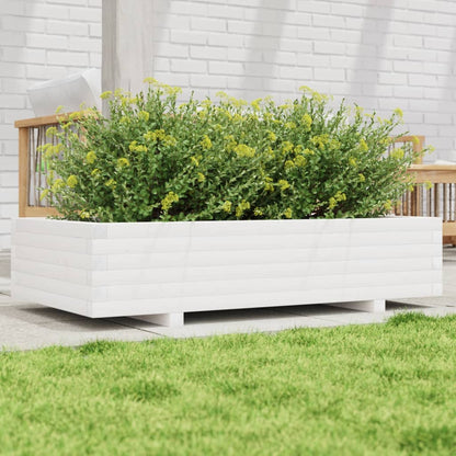 Garden Planter 40x40x26.5 cm Solid Wood Pine with Legs White 110 cm 60 cm