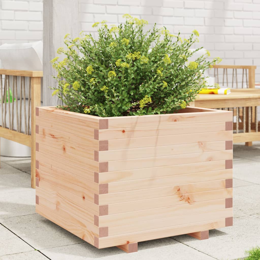 Garden Planter 60x60x49.5 cm Solid Wood Pine with Legs Natural pine 60 cm