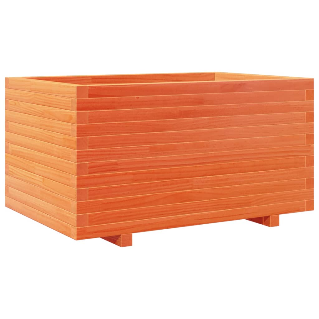 Garden Planter 60x60x49.5 cm Solid Wood Pine with Legs Wax brown 90 cm