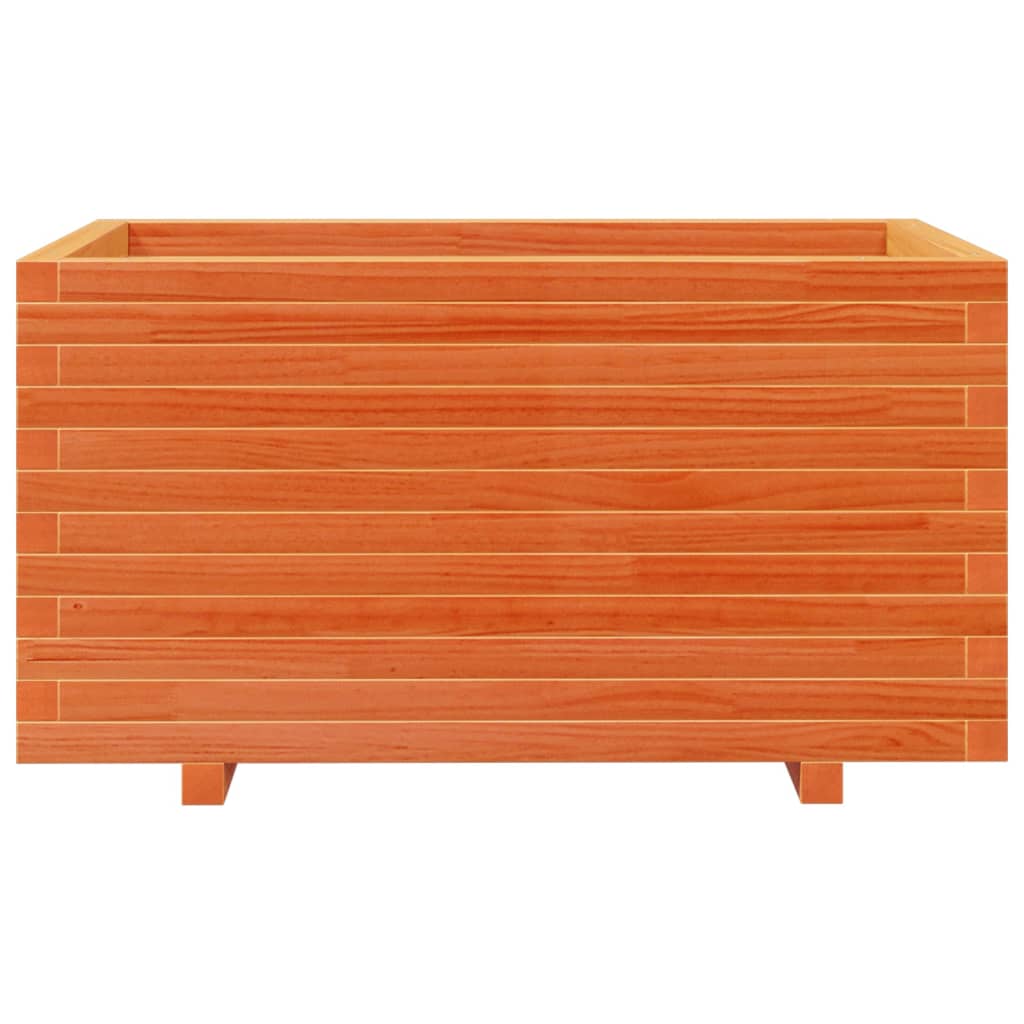 Garden Planter 60x60x49.5 cm Solid Wood Pine with Legs Wax brown 90 cm