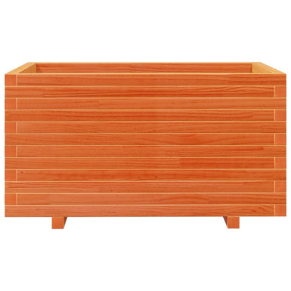 Garden Planter 60x60x49.5 cm Solid Wood Pine with Legs Wax brown 90 cm
