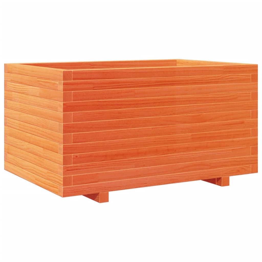Garden Planter 60x60x49.5 cm Solid Wood Pine with Legs Wax brown 90 cm