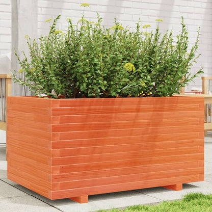 Garden Planter 60x60x49.5 cm Solid Wood Pine with Legs Wax brown 90 cm