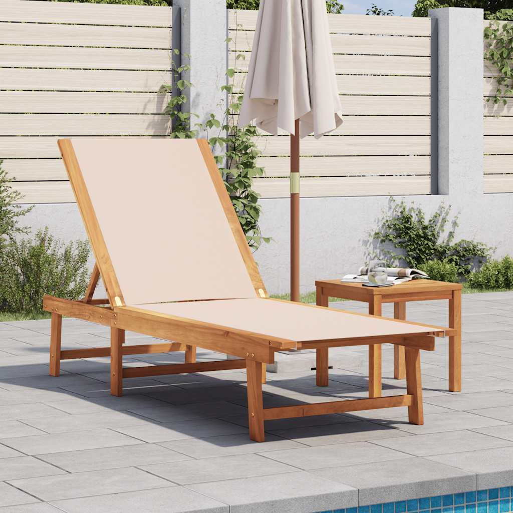 vidaXL Sun Loungers 2 pcs Solid Wood Acacia and Textilene