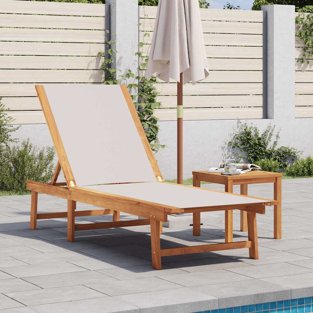 vidaXL Sun Loungers 2 pcs Solid Wood Acacia and Textilene