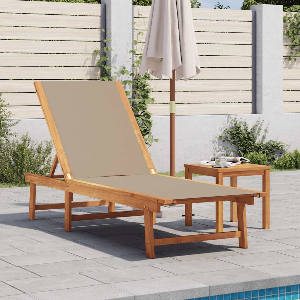 vidaXL Sun Loungers 2 pcs Solid Wood Acacia and Textilene