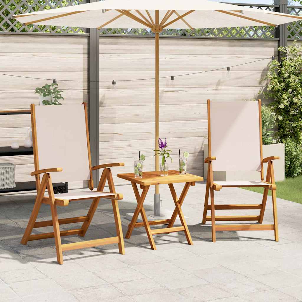 vidaXL Folding Chairs Solid Wood Acacia and Textilene