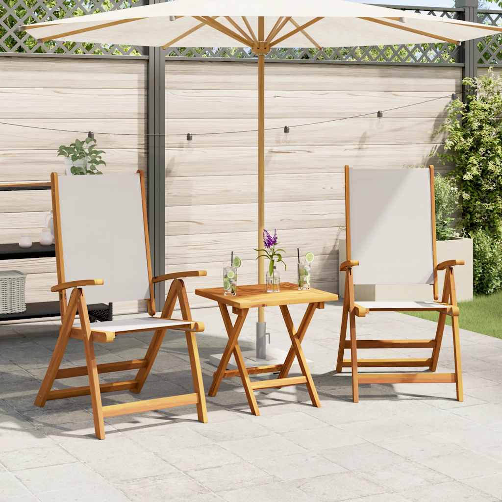 vidaXL Folding Chairs Solid Wood Acacia and Textilene