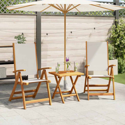 vidaXL Folding Chairs Solid Wood Acacia and Textilene