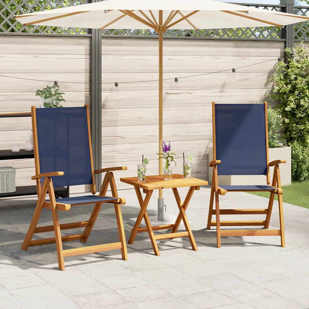 vidaXL Folding Chairs Solid Wood Acacia and Textilene