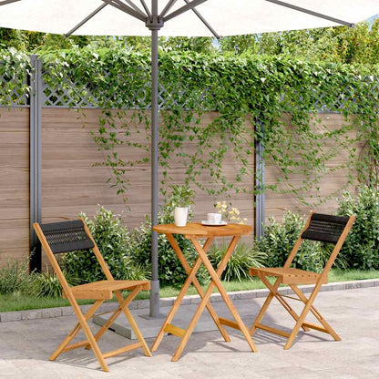 vidaXL 3 Piece Bistro Set Polypropylene and Solid Wood