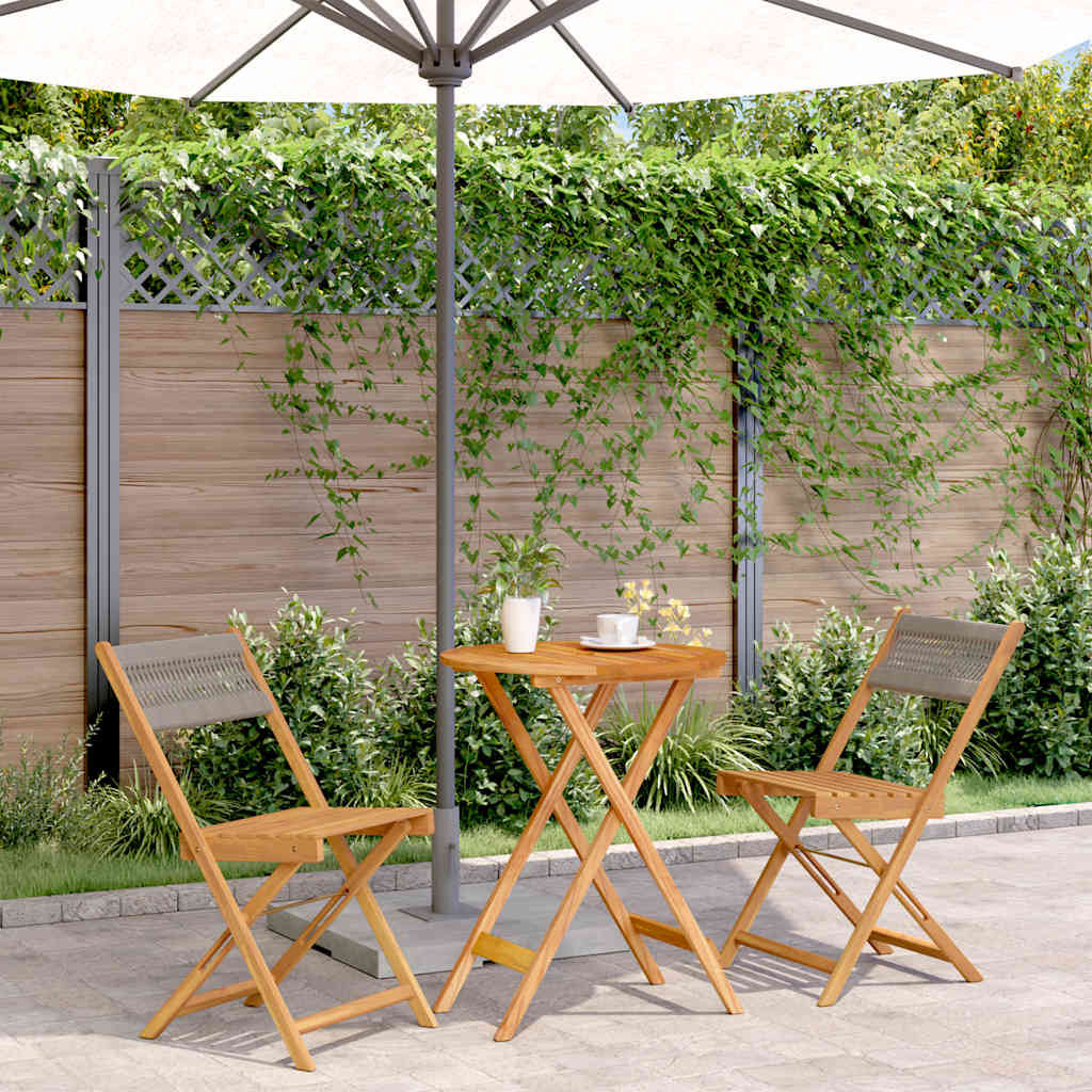 vidaXL 3 Piece Bistro Set Polypropylene and Solid Wood