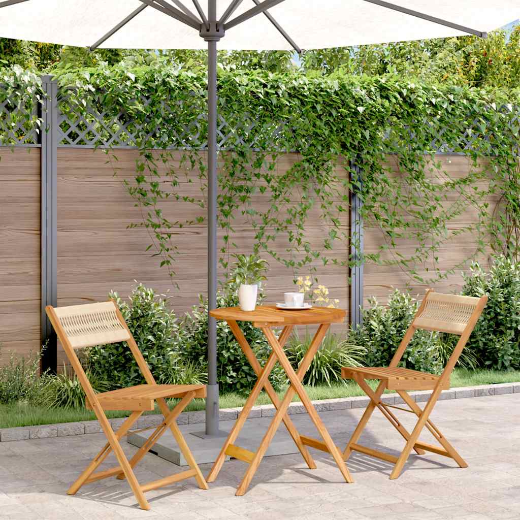 vidaXL 3 Piece Bistro Set Polypropylene and Solid Wood